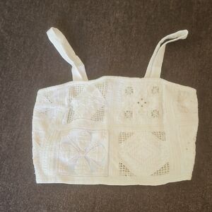 Lucky Brand Ivory Crochet Top
